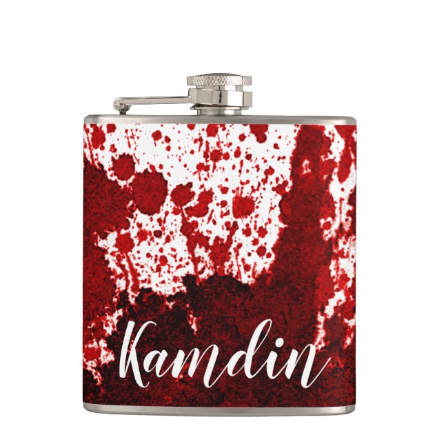 Personalized Flask Blood Splatter Vampire Gothic (Front)