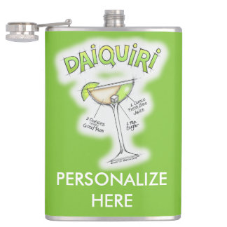 PERSONALIZED FLASK - DAIQUIRI RECIPE COCKTAIL ART