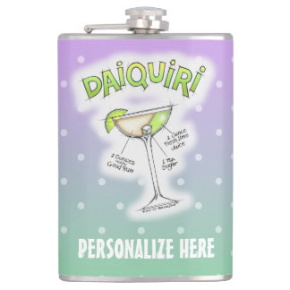 PERSONALIZED FLASK - DAIQUIRI RECIPE COCKTAIL ART