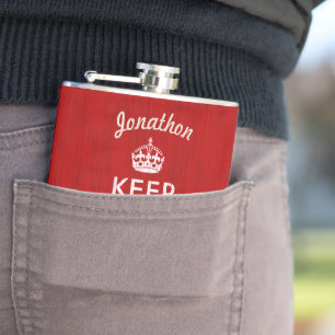 Personalized Flask Keep Calm and Carry On