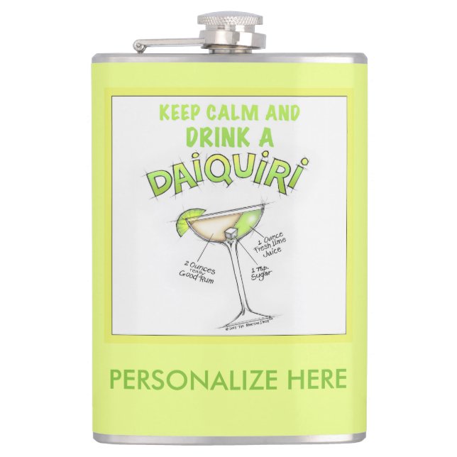 PERSONALIZED FLASK - KEEP CALM & DRINK A DAIQUIRI (Front)