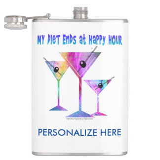 PERSONALIZED FLASK - MY DIET ENDS AT HAPPY HOUR