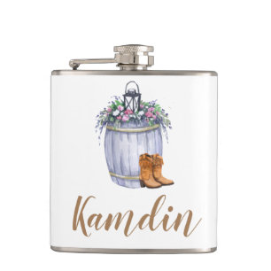 Personalized Flask Summer Country Wedding Rustic W