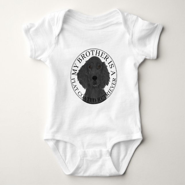 Personalized Flat Coated Retriever Baby Bodysuit (Front)