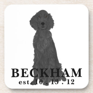 Personalized Flat Coated Retriever Beverage Coaster