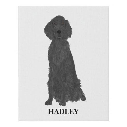 Personalized Flat Coated Retriever Faux Canvas Print