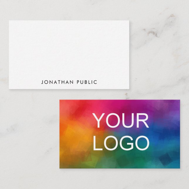 Personalized Flat Note Card Add Text Logo Here (Front/Back)