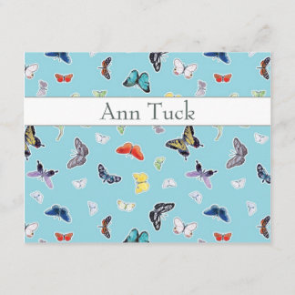 Personalized Flat Note Cards - Butterflies by Ann