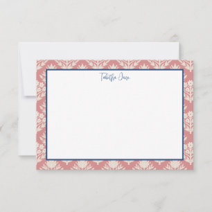 Personalized  Flat Note Cards   Floral Stationary 