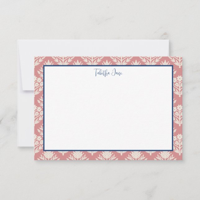 Personalized  Flat Note Cards | Floral Stationary  (Front)