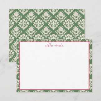 Personalized Flat Note Cards | Floral Stationary