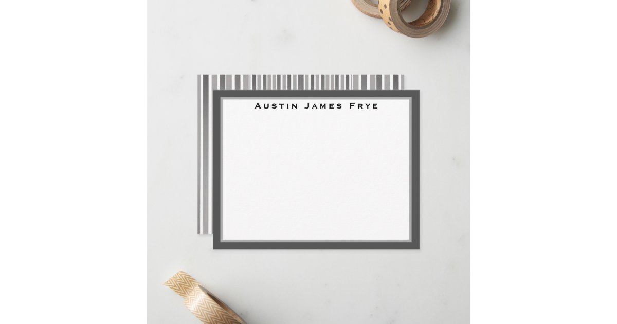 Personalized Flat Note Cards Stationery for Men | Zazzle