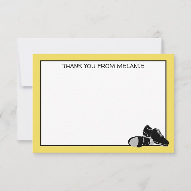 Personalized Flat Panel Tap Dance Thank You Card (Front)
