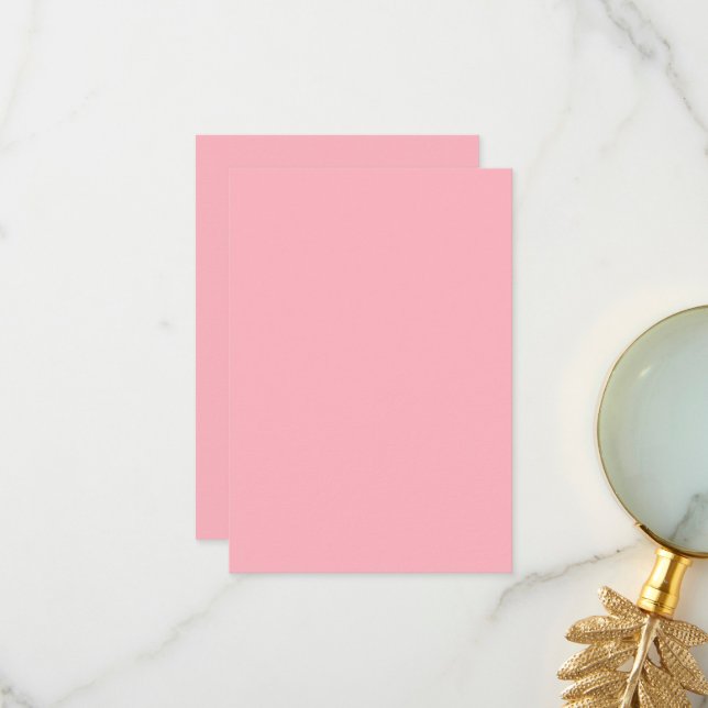 Personalized Flat Thank You Card-Light Pink Color Card (Front/Back In Situ)