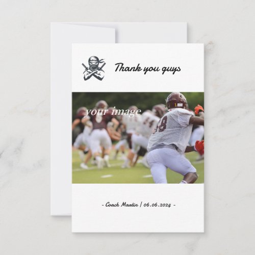 Personalized Flat Thank You Card with Ninja image