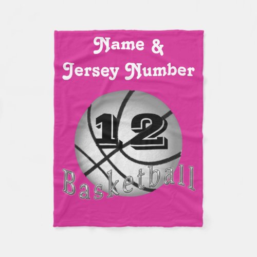 Personalized Fleece Basketball Blanket for Girls