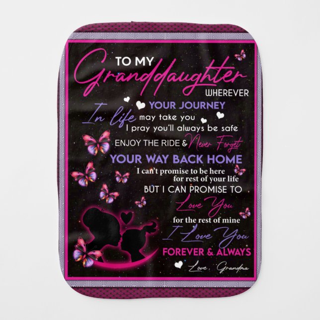 Personalized Fleece Blanket Butterfly To My Grandd (Front)