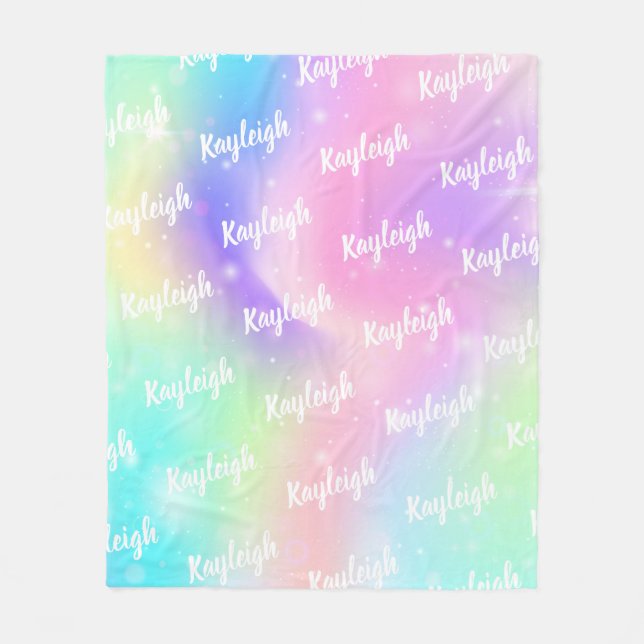 Personalized Fleece Blanket Girls Colorful  (Front)