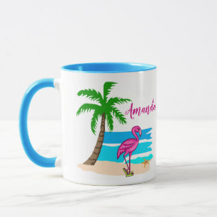 Personalized Flip Flop Flamingo Mug
