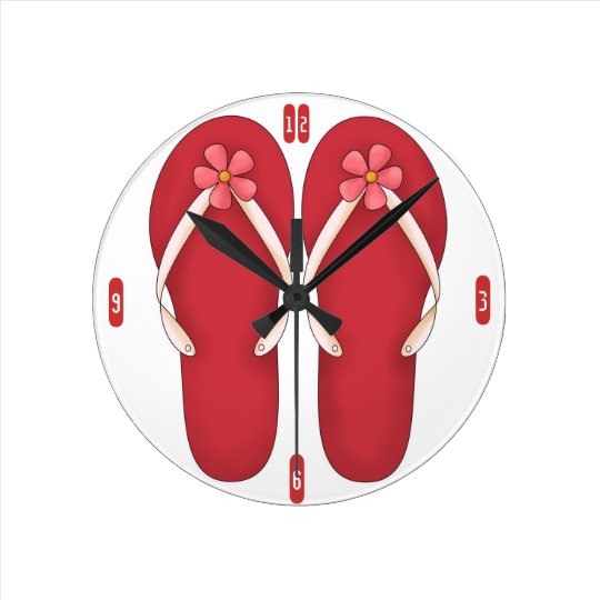 Personalized flip flops clock beach theme clocks