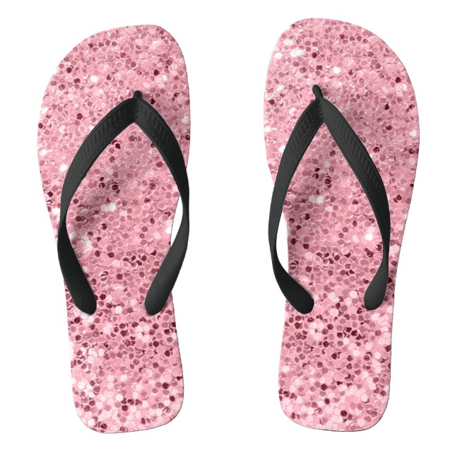 Personalized Flipflop Sandals Rose Gold Glitter (Footbed)
