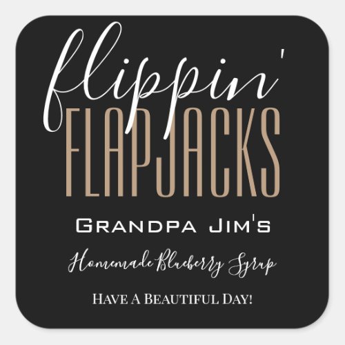 Personalized Flippin Flapjacks Homemade Food  Square Sticker