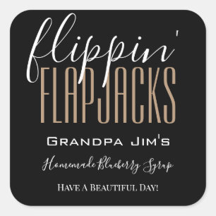 Personalized "Flippin Flapjacks" Homemade Food Square Sticker