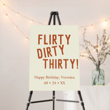 Personalized flirty dirty thirty funny birthday 30