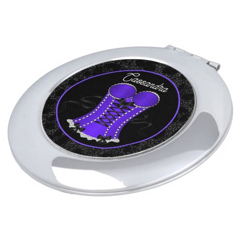 Personalized Flirty Purple Corset Compact Mirror