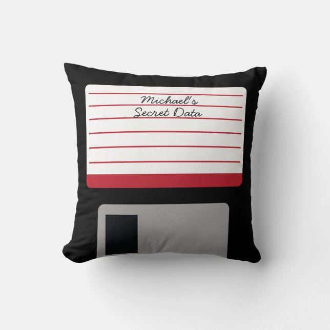 Personalized Floppy Disk Throw Pillow (Front)