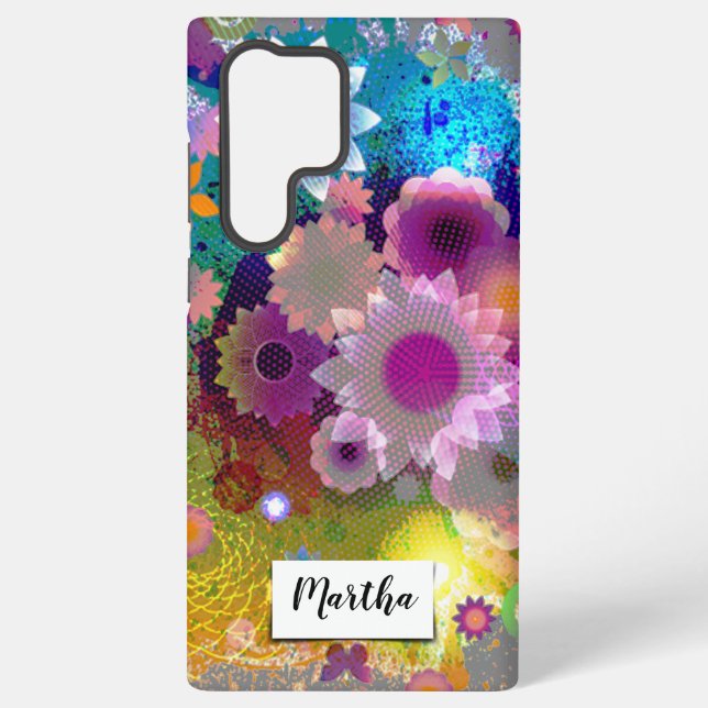 Personalized Floral Abstract Design Samsung Galaxy Case (Back)
