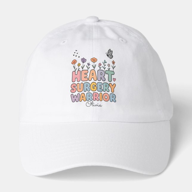 Personalized Floral Anatomical Heart Surgery Gift Hat (Front)
