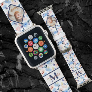 Personalized Floral Apple Watch Band Custom Photo