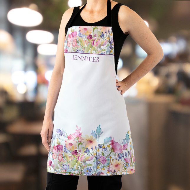 Personalized Floral Apron Custom flower apron chic (Creator Uploaded)