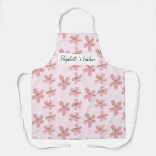 Personalized Floral Apron - Custom Name