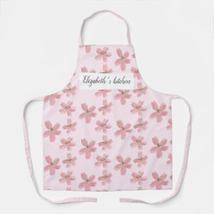Personalized Floral Apron - Custom Name