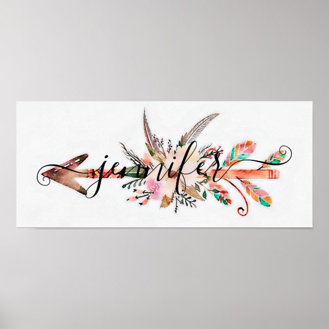 Personalized floral arrow poster (Front)