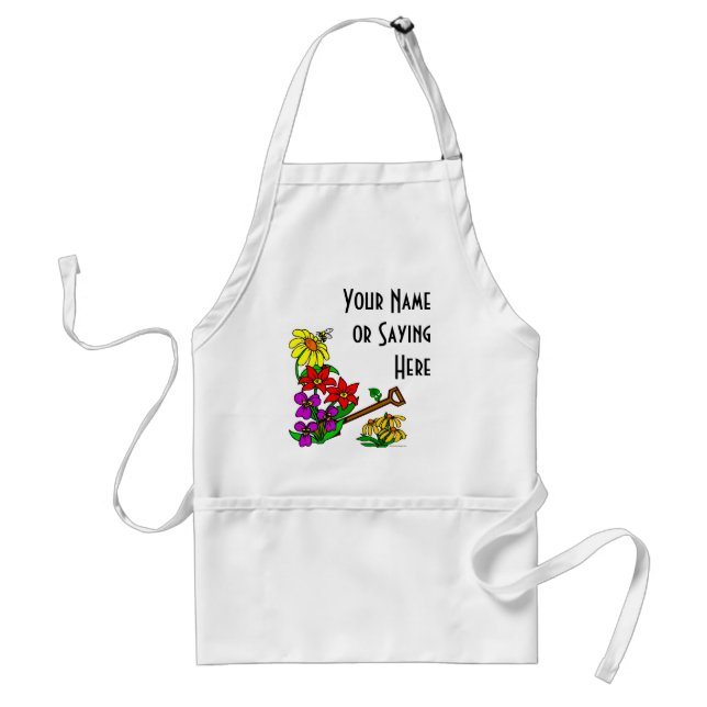 Personalized Floral Art Gardener Saying Apron (Front)