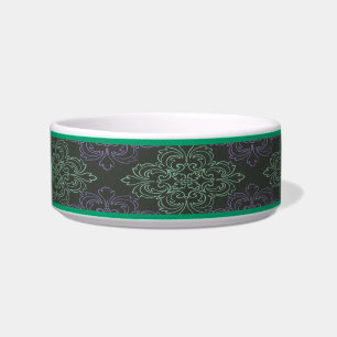 Personalized Floral Art Pet Bowl
