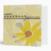 Personalized Floral Art Recipe Cookbook Binder (Front/Inside)