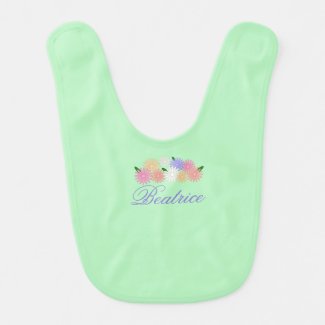 Personalized Floral Baby Girl on Mint Green