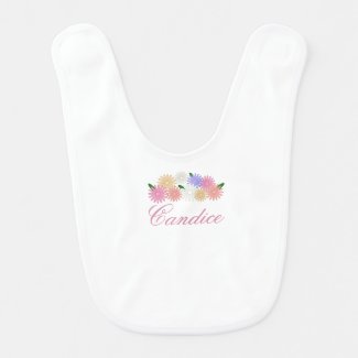Personalized Floral Baby Girl on White and Pink
