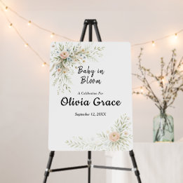 Personalized Floral Baby Shower Welcome Sign