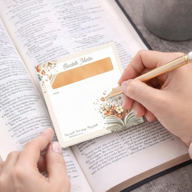 Personalized Floral Bible Scripture Christian  Post-it Notes (Personalized Floral Bible Scripture Christian Post-it Notes)