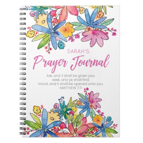 Personalized Floral Bible Verse Prayer Journal
