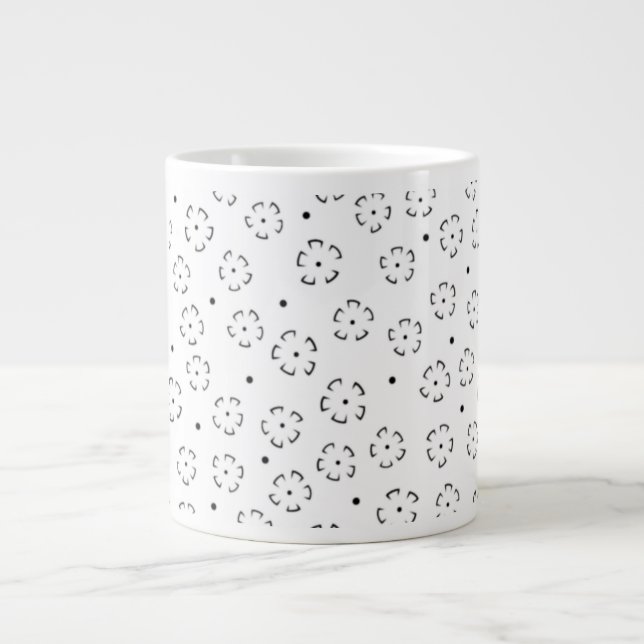 Personalized Floral Birthday Gift Folder Giant Coffee Mug (Front)