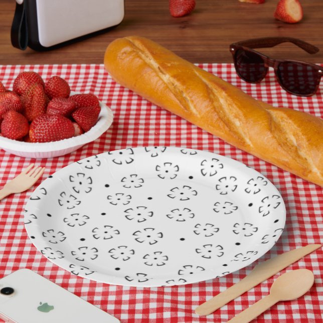 Personalized Floral Birthday Gift Folder Paper Plates (Picnic)