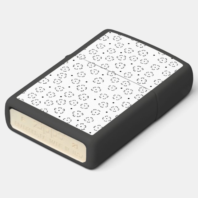 Personalized Floral Birthday Gift Folder Zippo Lighter (Angled)