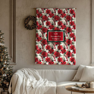 Personalized Floral Blanket Elegant Holiday Touch
