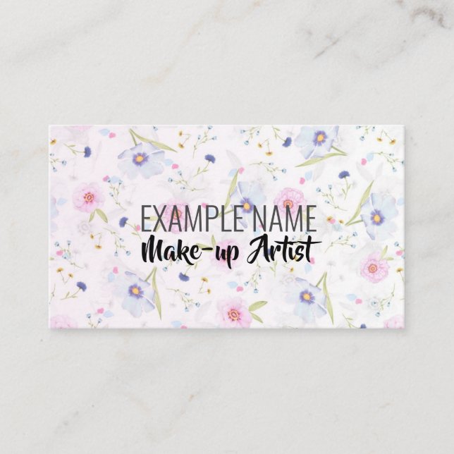Personalized "Floral Bloom" (American) Business Card (Front)